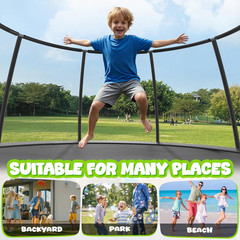 Trampoline 8FT 10FT 12FT 14FT 15FT 16FT, Recreational Trampolines with Enclosure