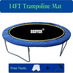 14ft Trampoline Jumping Mat – 80 V-Rings, Durable Polypropylene, Safety Pad