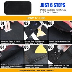 Trampoline Repair Kit Mat Patch 3 Sizes Fixes Tears Holes Jumping Surface