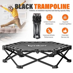 40″ Foldable Fitness Trampoline Adult Exercise 330lbs Capacity Adjustable Handle