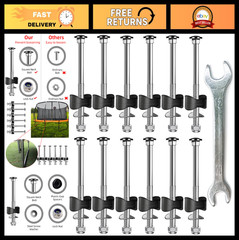 12 PCS Trampoline Replacement Screws & Anti-Loose Bolts, 3″ Stability Accessorie