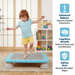 Sensory Integration Mini Trampoline, Balance Training Bounce Board for Kids