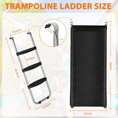Universal Trampoline Ladder Slide kit, 3 Steps Wide Step Slide Ladder for Tra…