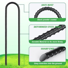 Heavy Duty U Shaped Trampoline Stakes 16 Pack 12 Inch Galvanized Steel