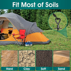 Ground Anchors Screw In, Trampoline Anchors Heavy Duty for High Wind