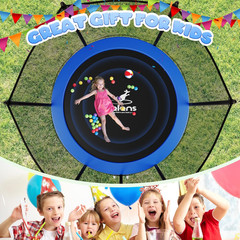 Trampoline 8FT, Outdoor Trampolines with Enclosure Net, Recreational Anti-Rust