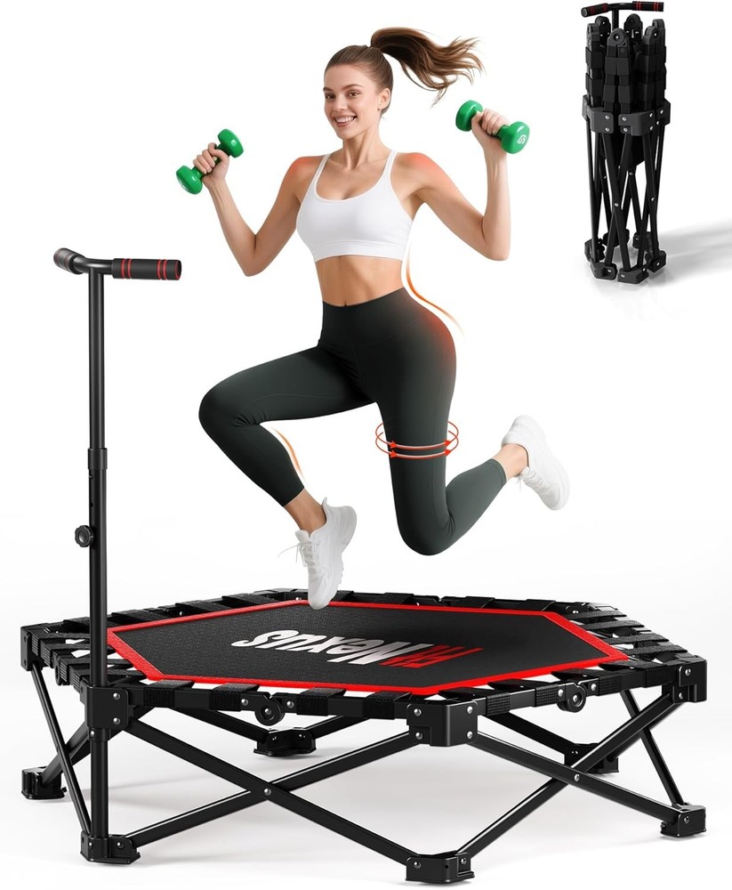 42 Inch Foldable Mini Trampoline 450lb Capacity Fitness Rebounder