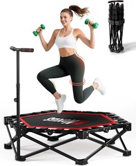 42 Inch Foldable Mini Trampoline 450lb Capacity Fitness Rebounder