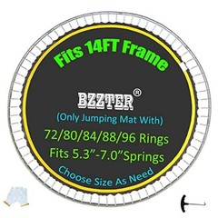 Trampoline Fits 14FT Steel Frame 88 V-Rings/150.8″ Diam/Fits 5.3″-5.7″Spring