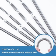 pcs Extension Springs,304 Stainless Steel Extension 0.047″x0.4″x11.8″ 12