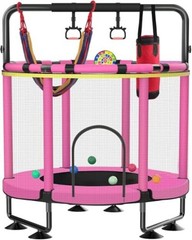 Trampoline for Kids, Upgrade Full Anti-Rust 440lbs Indoor Outdoor 60 A2-pink
