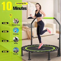 Foldable Mini Trampoline, 40″/48″ Rebounder Trampoline for Adults & Kids, 450Lbs