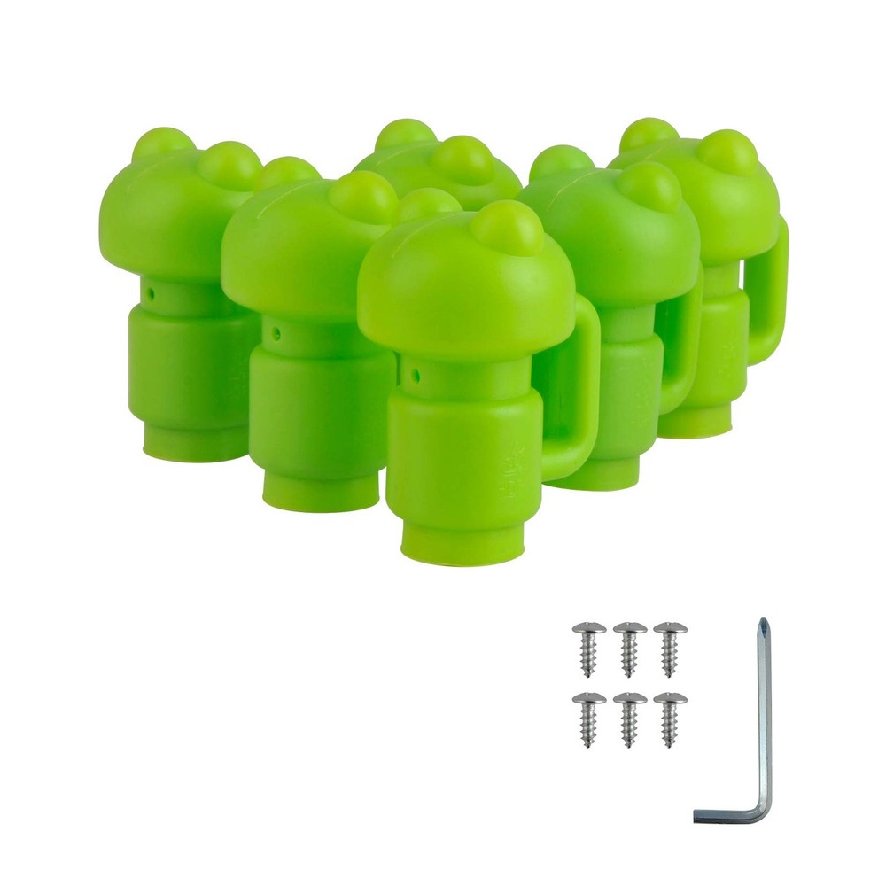 6 PCS 1.26 Inch 32mm Diameter Trampoline Enclosure Pole Cap Net Hook Green