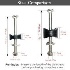 12 PCS 3.7″ Long Trampoline Screws & Bolts, Anti-Loose Replacement Parts, Tools