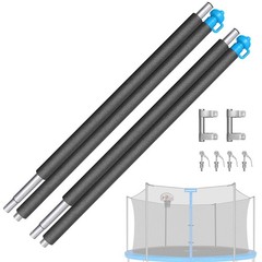 Trampoline Replacement Enclosure Poles with Clamp and Hardware Fits 10-16FT S…