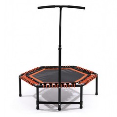 Mini Fitness Trampoline Indoor Outdoor Rebounder w/ Foam Handle Bar For Adults