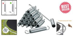 Galvanized Steel Trampoline Springs 5.5-7 Inch Replacement Kit with T-Hooks