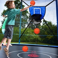 Trampoline Basketball Hoop Attachment – Basketball Hoop Goal with 3 Balls 1 P…