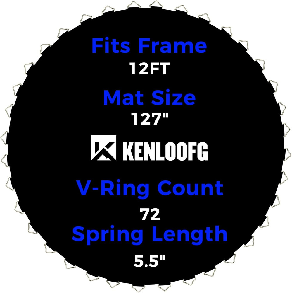 Trampoline Replacement Mat,72/96 V-Rings,Fits 12/14/15Ft Trampoline Frame & 5.5″