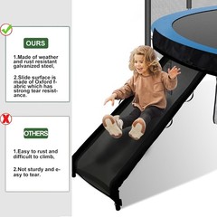 USA Trampoline Safe Slide and Ladder for Kids, Universal Hook Design, UV-Resista