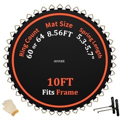 Fits 10FT Trampoline 60 Rings & (102.8″|8.56ft) Mat-Fits 5.3-5.7″ Springs
