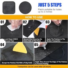 Trampoline Patch Repair Kit 3 Sizes Patches | Repair Trampoline Mat Tear or H…