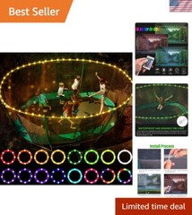 Color-Changing LED Trampoline Rim Light – Remote Control, 16 Colors, Waterproof