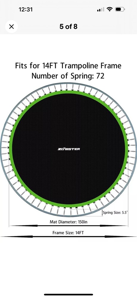 Zoomster 14ft Trampoline Replacement Mat Only. New Open Box. NOT Used. Brand New