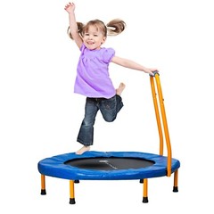 New-Bounce 36″ Foldable Mini Trampoline with Handlebar for Kids – Max of 150 Lbs
