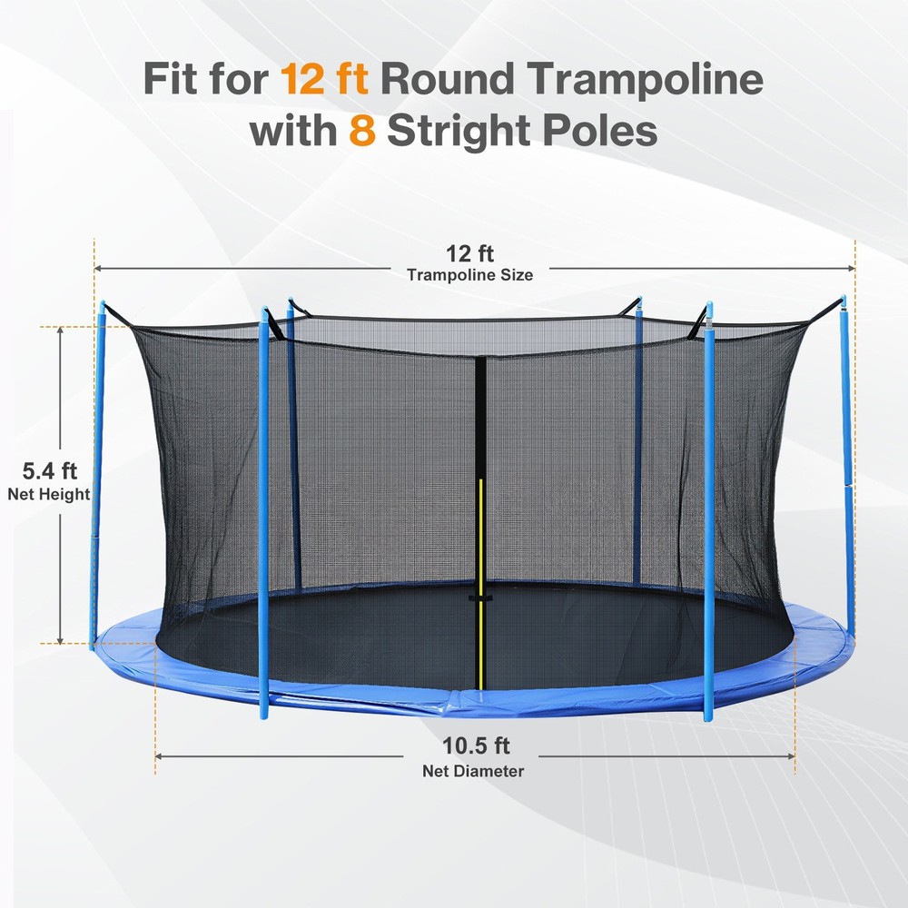 8FT/12FT Trampoline Replacement Net Protection Safety Enclosure Net – Blue