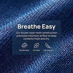 2Pcs Durable Mesh Trampoline Shoe Bags with Adjustable Straps Outdoor Blue