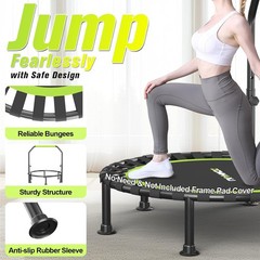 Foldable Mini Trampoline, 40″/48″ Rebounder Trampoline for Adults & Kids, 450Lbs