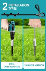 Ground Anchors Screw in 4Pcs, Trampoline Stakes Anchors with Straps Resistant…