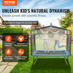 VEVOR 6FT Trampoline for Kids Toddlers with Enclosure Net Gymnastics Bar Hammock