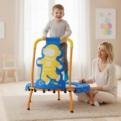 Mini Trampoline with Foam Padded Handle&Safety Padded Cover for 3+Years Old Kids