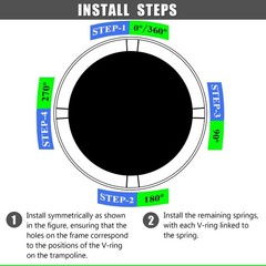 Trampoline Mat, Dia:80″, Fits 8FT Round Frame, with 48 V-Rings and Spring Too…