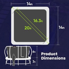 Zupapa 14X14FT Trampoline: 2000LBS, safe, fun