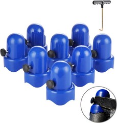 1.5 Diameter Trampoline Enclosure Pole Caps with Screw Thumb, Blue, Only Fit in