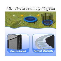 SkyBound 6FT 12FT 14FT Outdoor Trampoline with Net Enclosure – Recreational B…