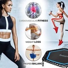 SereneLife Trampoline 40″/50″ – in-Home Cardio Fitness Rebounder with Adjusta…