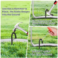 12″ Trampoline Ground Wind Stakes Anchors High Wind Heavy Duty, 16 Pack U-Sha…