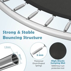 10FT Outdoor Trampoline w/Safety Enclosure Net Anti-Rust Galvanized Steel Frame