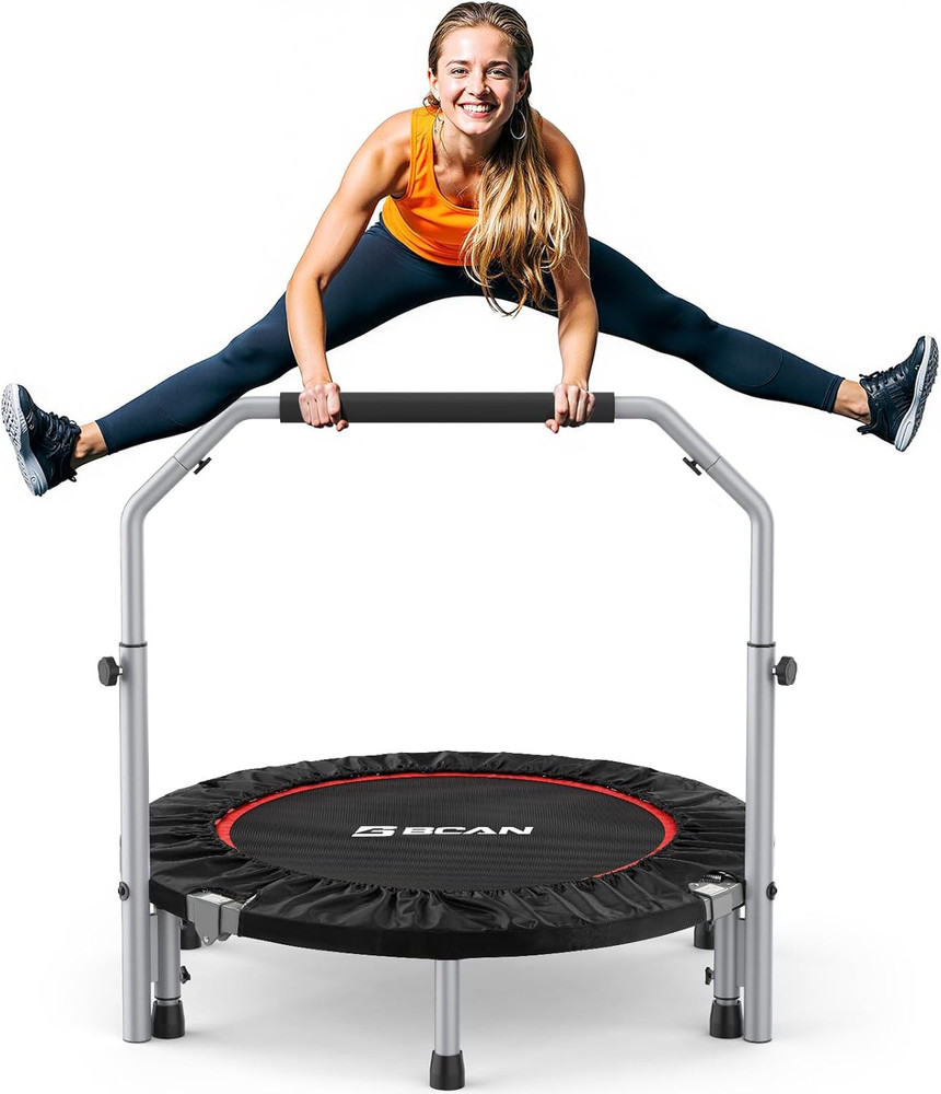 BCAN SP2 40/48″ Foldable Mini Trampoline Max Load 330Lbs/440Lbs, Fitness Rebound