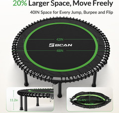 450/550LBS Mini Rebounder Trampoline for Adults, 40″/48″ Foldable Fitness Trampo