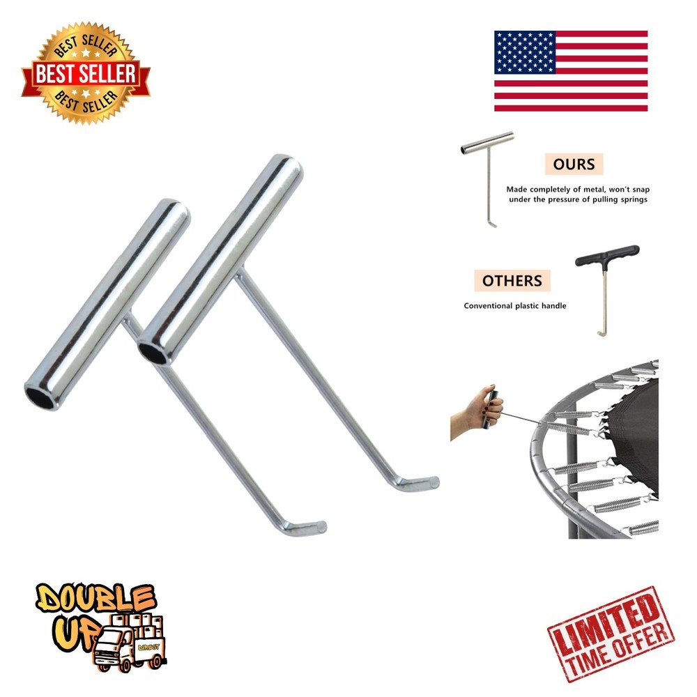 Effortless Trampoline Spring Installation with 2-Pack Stainless Steel Pullers
