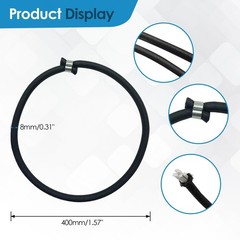 Trampoline Elastic Rope High Jump Bungee Cord Aluminum Buckle Black 10 Pieces