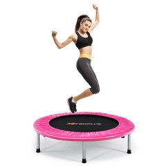 Goplus Mini Folding 38″ Trampoline Portable Recreational Fitness Rebounder Pink