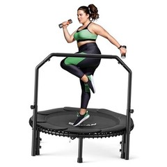 BT2 450/550LBS Mini Rebounder Trampoline for Adults with Bar, 40IN 40IN-BLACK