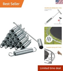 16 Pack Heavy Duty 5.5-7 Inch Trampoline Springs & T-hook – Enhance Your Bounce!