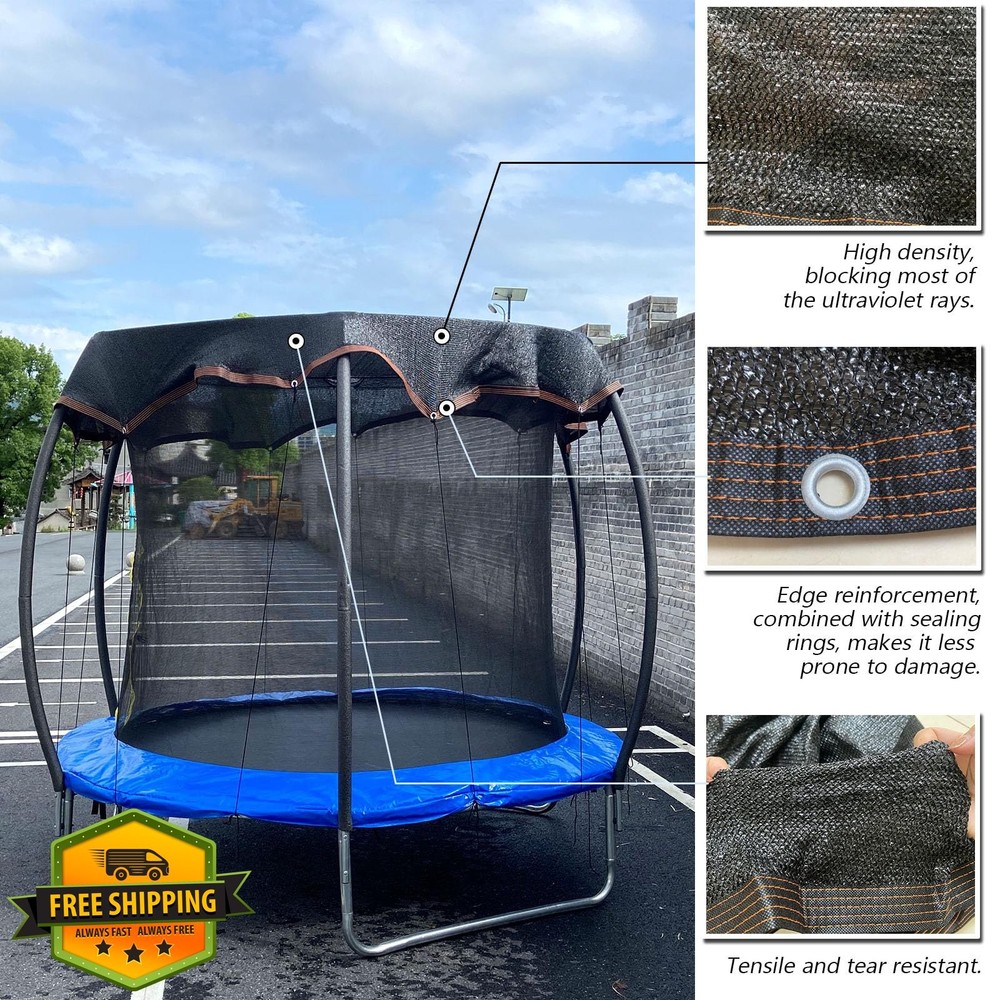 XATAMIO 10FT Round Trampoline Shade Cover Tent Heavy Duty Sun Protection